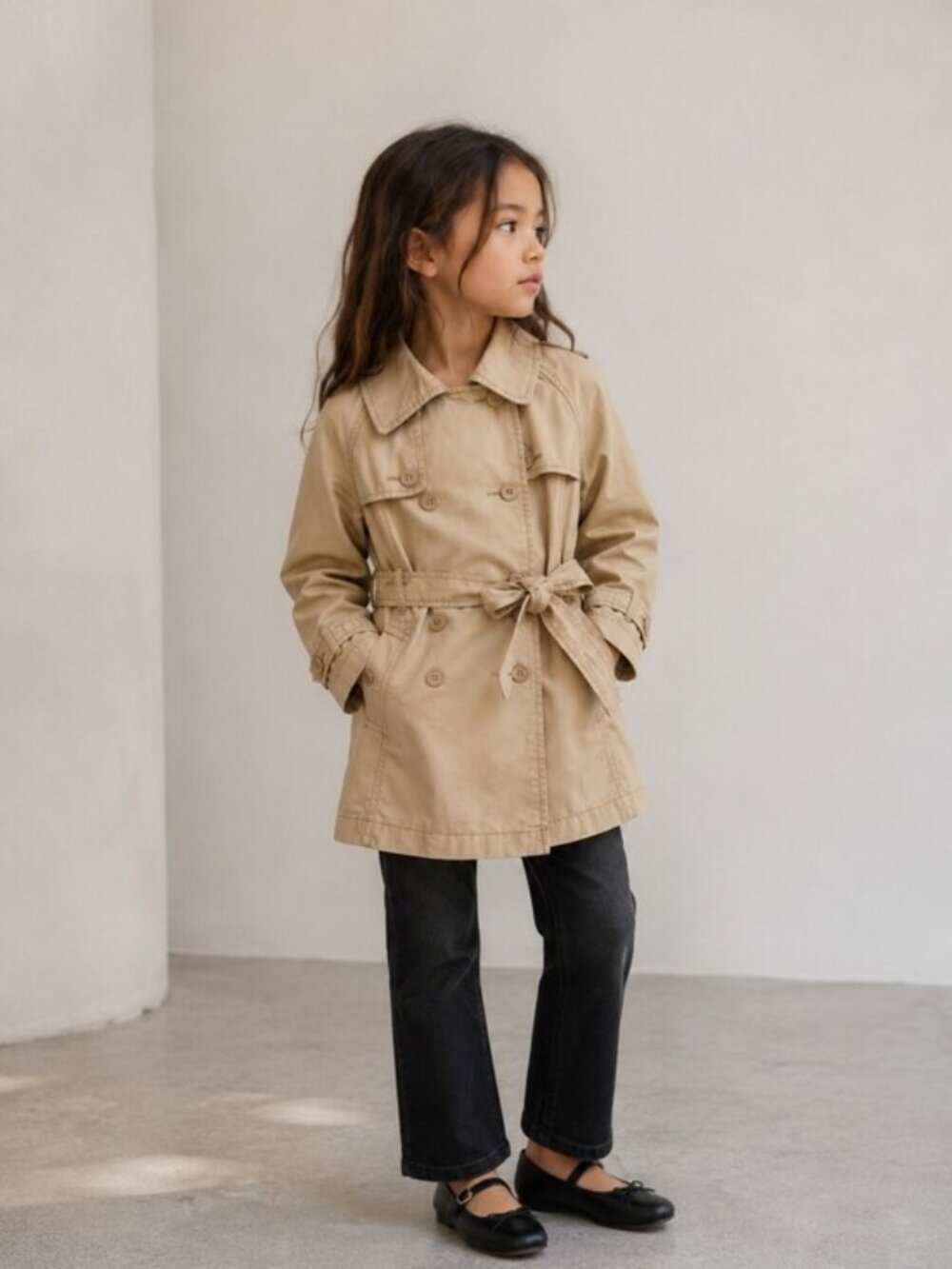 GAP Kids NWT Beige Trench Coat Belted Girls 6-7Y Double Breasted Jacket